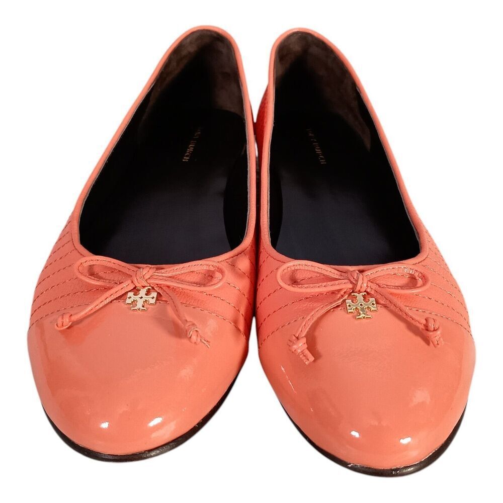 Tory Burch Coral Quilted Patent Leather Ballet Flats - Picture 4 of 11